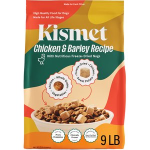 Kismet Gut Health Chicken & Barley Recipe with Probiotics & Freeze-Dried Nugs Dry Dog Food, 9-lb bag