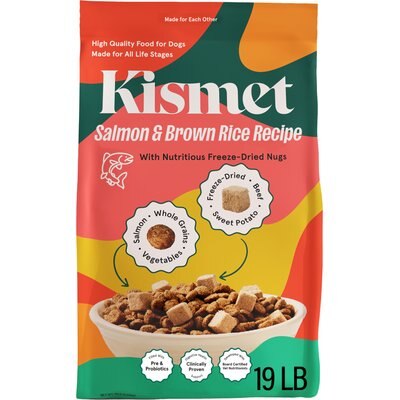 Kismet Kismet Gut Health Salmon & Brown Rice Recipe with Probiotics & Freeze-Dried Nugs Dry Dog Food, 19-lb bag