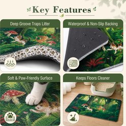 Happy & Polly Whimsical Cloud & Moss Forest Cat Litter Mat slide 2 of 9