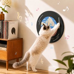 Happy & Polly 360 Degree Rotating Wall-Mounted Vinyl Exercise Cat Scratcher Toy