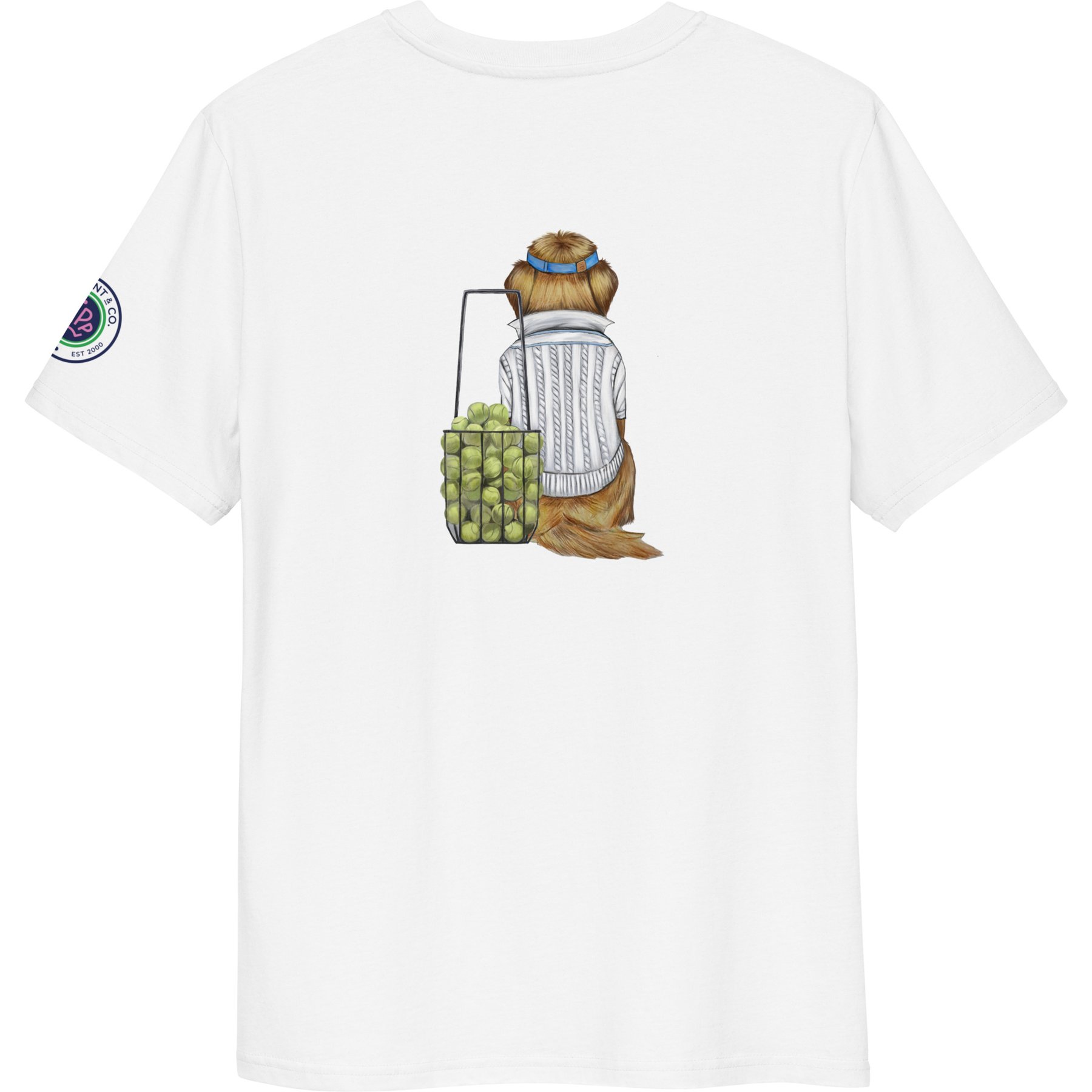 Pawrent Tennis Dog Tee, White, Medium