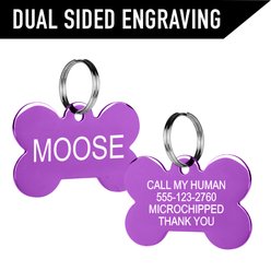 Wolfgang Personalized Fully Adjustable Dog Collar with Custom Engraved Purple Bone Tag, Overland, Large: 18 to 26-in neck, 1-in wide slide 2 of 4