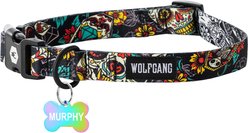 Wolfgang Personalized Fully Adjustable Dog Collar with Custom Engraved Rainbow Bone Tag, Losmuertos, Large: 18 to 26-in neck, 1-in wide