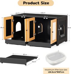 Yafylly Double Cat Litter Box Enclosure, 47-in slide 2 of 8