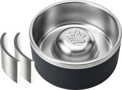 Newget Anti Choke Puzzle Double Stainless Steel Slow Feeder Dog Bowl with Non-Slip Base, Medium: 2-L