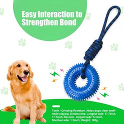 Kseroo Spiky Ring with Rope Dog Toy, Blue slide 2 of 7