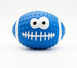 Kseroo Smiley Face Football Dog Toy, Blue, Large