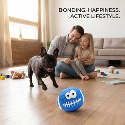 Kseroo Smiley Face Football Dog Toy, Blue, Large slide 2 of 8