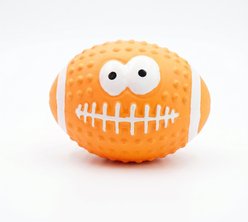 Kseroo Smiley Face Football Dog Toy, Orange, Large slide 1 of 9