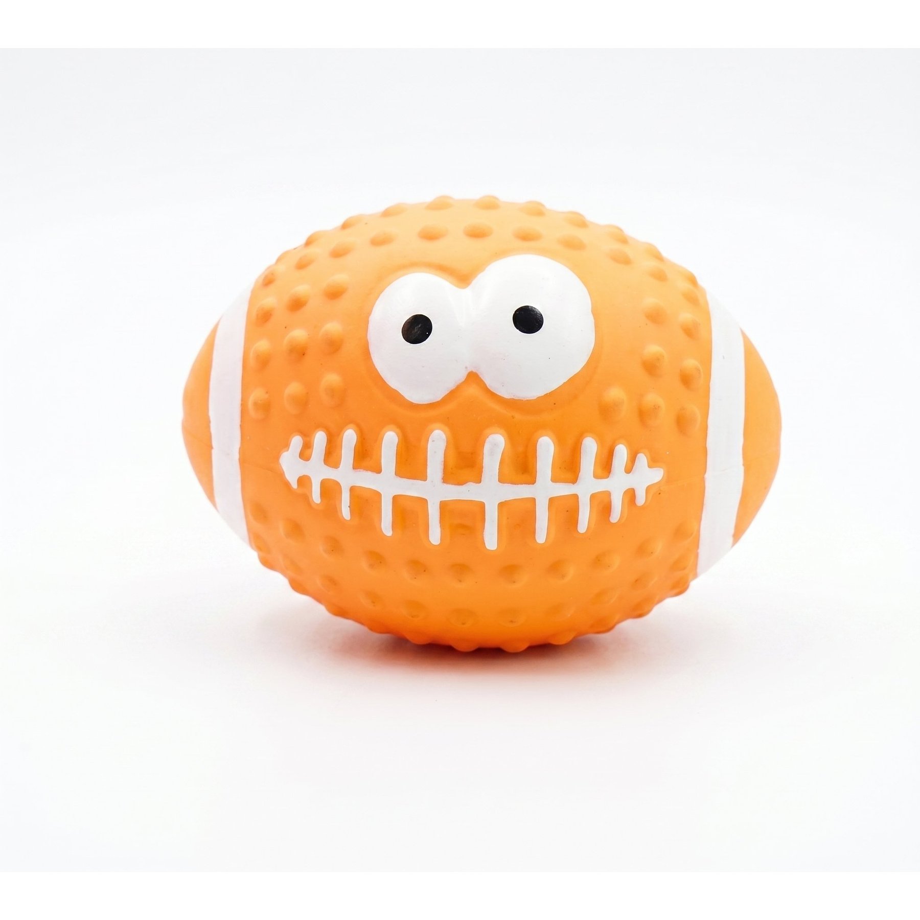 Kseroo Smiley Face Football Dog Toy, Orange, Large