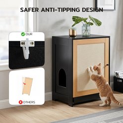 Yafylly Hidden Cabinet Cat Litter Box Enclosure with Sisal Door, Black slide 2 of 8
