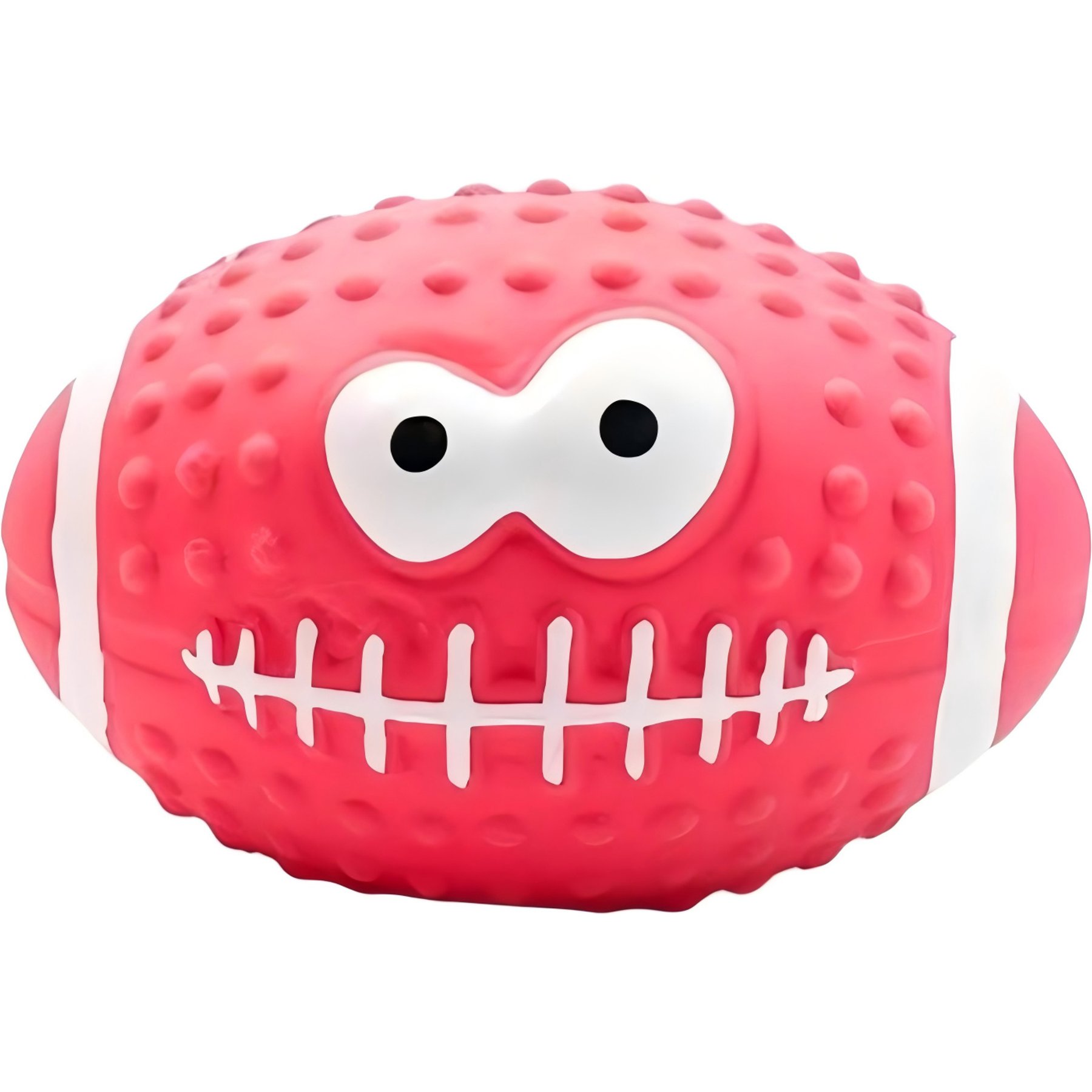 Kseroo Smiley Face Football Dog Toy, Pink, Small