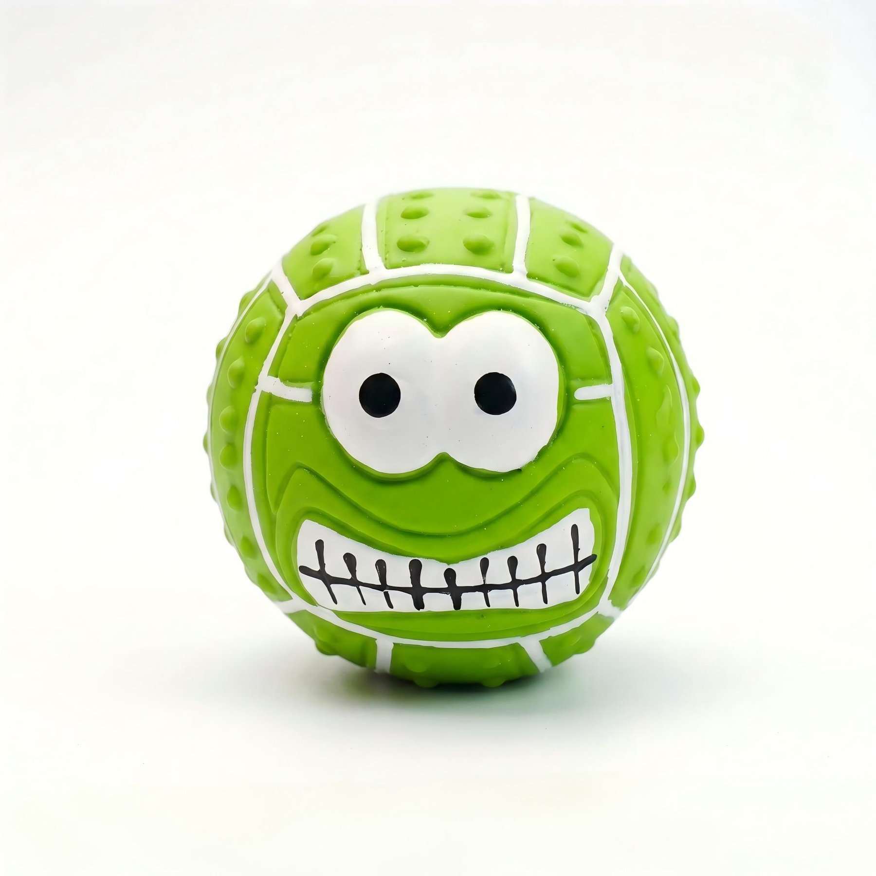 Kseroo Smiley Face Round Ball Dog Toy, Green