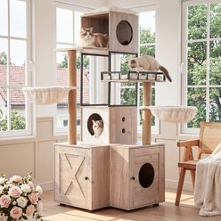 Yafylly 63-in Cat Tree with Litter Box Enclosure
