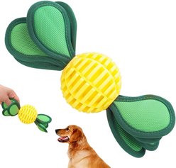 Kseroo Candy Squeaky Treat Dispensing Ball Dog Toy, Yellow