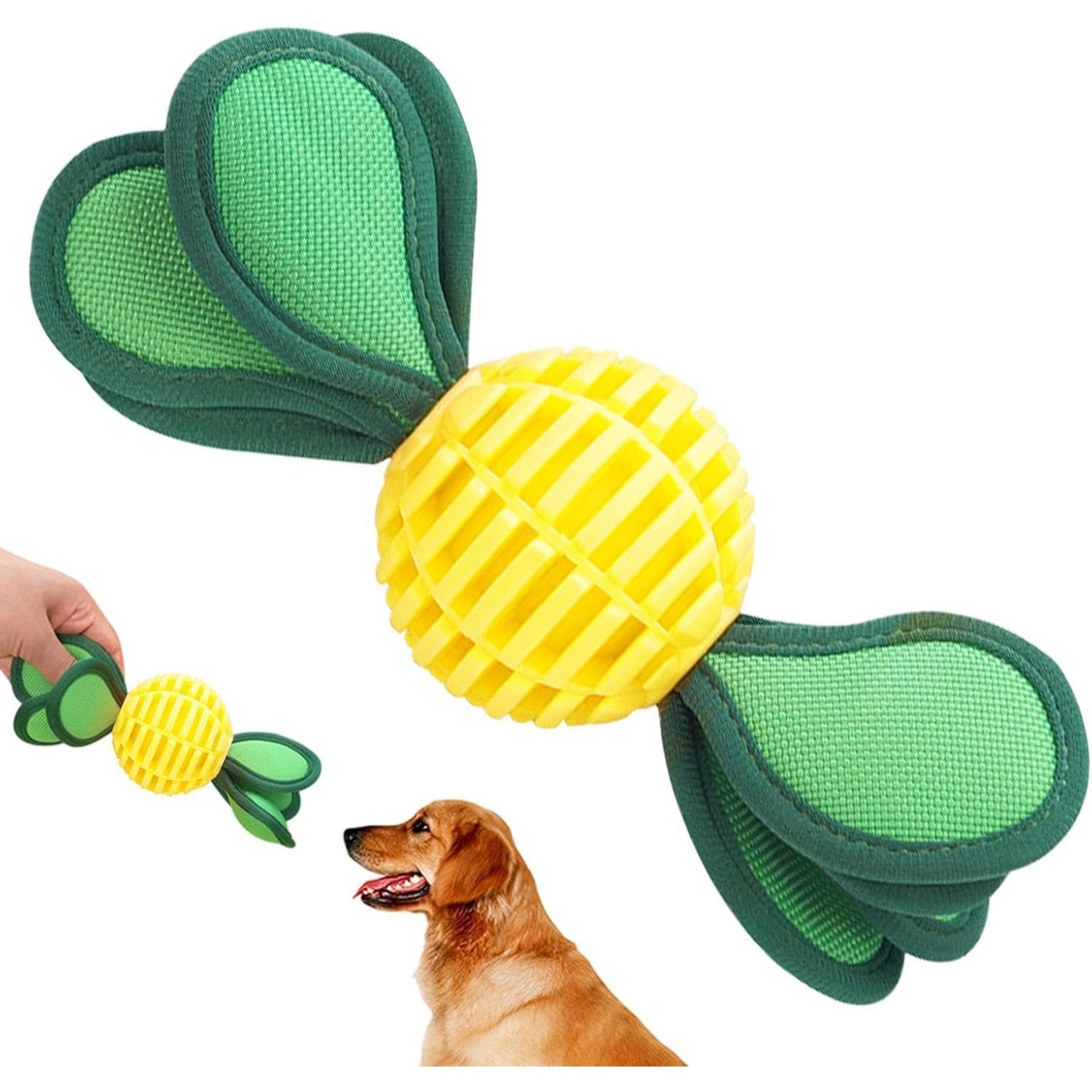 Kseroo Candy Squeaky Treat Dispensing Ball Dog Toy, Yellow