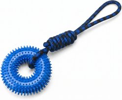 Kseroo Spiky Ring with Rope Dog Toy, Blue slide 1 of 7