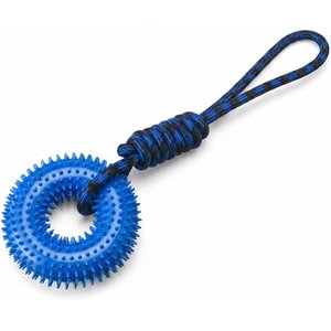 Kseroo Spiky Ring with Rope Dog Toy, Blue