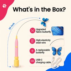 Joybruko Automatic Flying Butterfly Interactive Cat Teaser Wand Toy slide 2 of 9