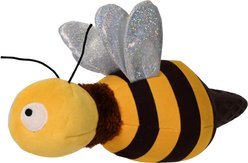 Buddy Buddy 2-in-1 Interactive Stuffed Bee Squeaky Plush Dog Toy, Yellow, 10 x 6-in