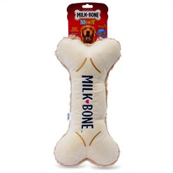 Milk-Bone Scented Biscuit Squeaky Plush Dog Toy, 15-in
