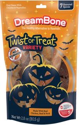 DreamBone Twist or Treat Spirals Variety Real Poultry Flavored Hard Dog Chew Treats, 2.8-oz bag, 7 count