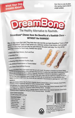 Show full view: DreamBone Twist or Treat Spirals Variety Real Poultry Flavored Hard Dog Chew Treats, 2.8-oz bag, 7 count slide 3 of 3