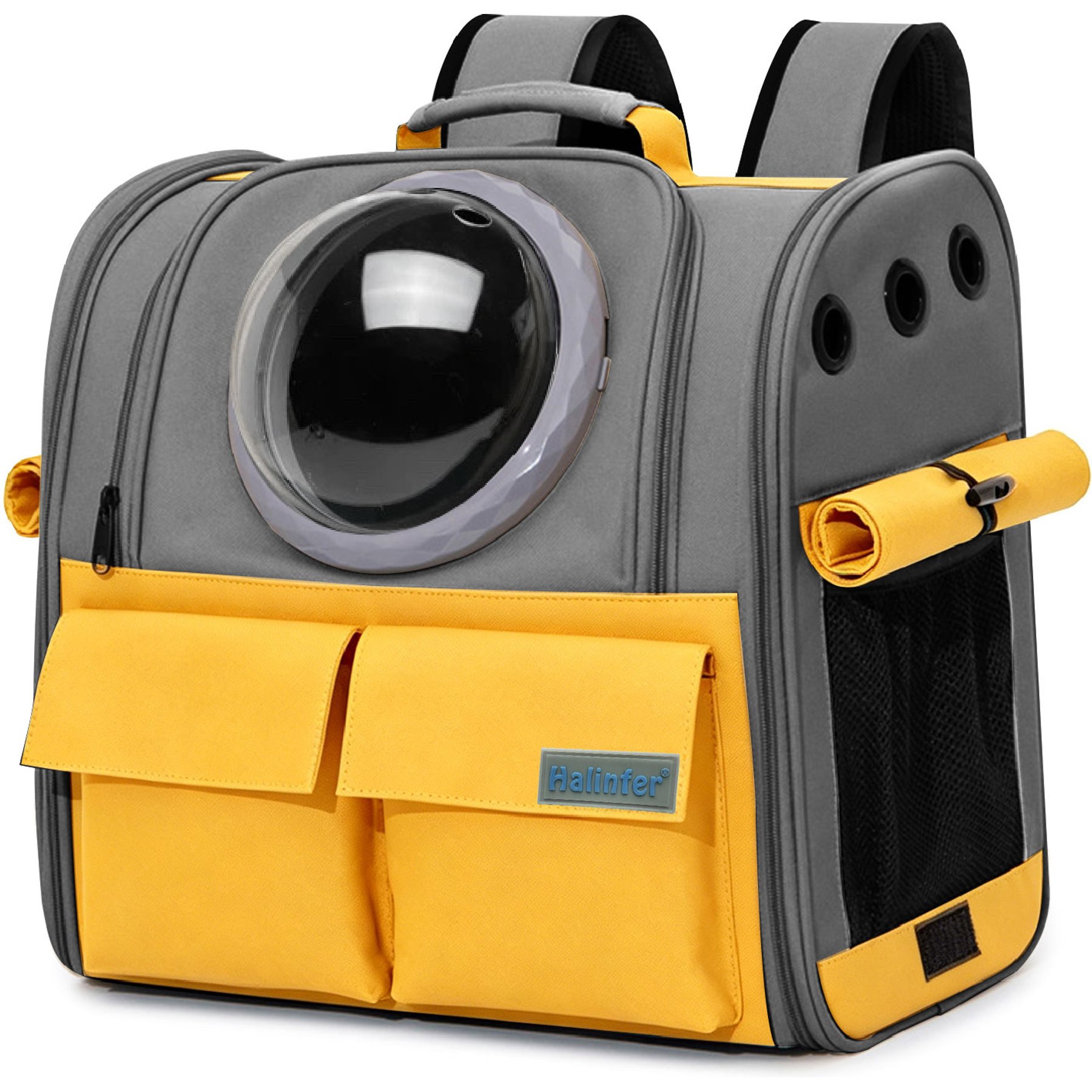 Halinfer Bubble Dome Backpack Cat & Dog Carrier, Gray
