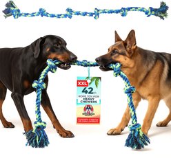 Pacific Pups Rescue Knotted Tough Rope Tug Dog Toy, XX-Large, 1 count, Neon