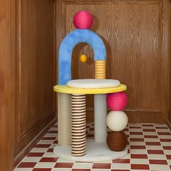 ZEZE 33.8-in Bobo Ball Memphis-Inspired Chair Cat Tree