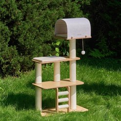 ZEZE 49.2-in Modern Wood with Arch Cat Tree & Condo slide 1 of 9