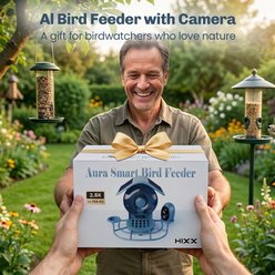 COOLFLY Smart Solar Powered Bird Feeder with Camera & Lifetime Free AI Bird ID, Blue, 1.8-L slide 2 of 9