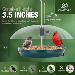 Kingsyard Adjustable Platform with Clear Rain Proof Dome Wild Bird Feeder, Green slide 2 of 7