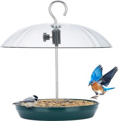 Kingsyard Adjustable Platform with Clear Rain Proof Dome Wild Bird Feeder, Green