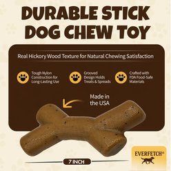 EVERFETCH Durable Stick with Real Hickory Wood Tough Chew Dog Toy, Green, 7-in slide 2 of 6