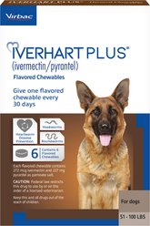 Iverhart Plus Chewable Tablet for Dogs, 51-100 lbs, (Brown Box), 6 Chewable Tablets (6-mos. supply)