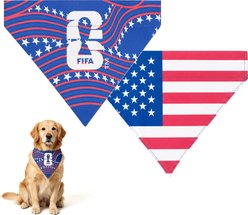 FIFA PawSwag USA Machine Washable Dog Bandana, Blue, Large