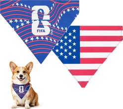 FIFA PawSwag USA Machine Washable Dog Bandana, Blue, Medium