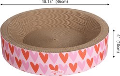 THE LICKER STORE Daisy Modern Bowl 18.13-in Cardboard Cat Scratcher with Catnip, 2 count, Pink/Red slide 2 of 9