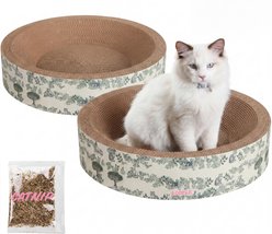 THE LICKER STORE Daisy Modern Bowl 18.13-in Cardboard Cat Scratcher with Catnip, 2 count, Green