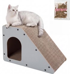 THE LICKER STORE Kento Minimalist 23.63-in Cardboard Angled Cat Cave Scratcher with Catnip, Gray