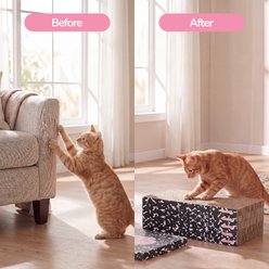 THE LICKER STORE Naomi Modern 17-in Cardboard Reversible Cat Scratcher Pad in Box with Catnip, 5 count, Black/White slide 2 of 8