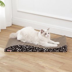 THE LICKER STORE Eero Modern 32-in Cardboard Foldable Lounge Cat Scratcher with Catnip, Black/White slide 2 of 9