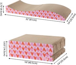 THE LICKER STORE Eero Modern 32-in Cardboard Foldable Lounge Cat Scratcher with Catnip, Pink slide 2 of 9
