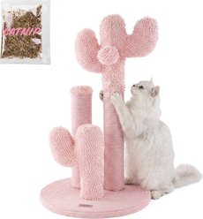 THE LICKER STORE Marfa Modern 21.5-in Jute Triple-Cactus with Fuzzy Toy Cat Scratching Post, Pink slide 1 of 9