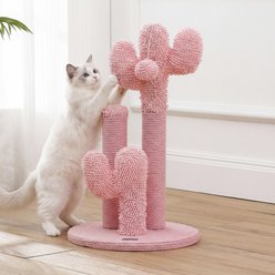 THE LICKER STORE Marfa Modern 21.5-in Jute Triple-Cactus with Fuzzy Toy Cat Scratching Post, Pink slide 2 of 9