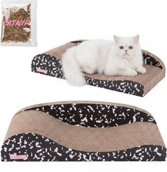 THE LICKER STORE Kokomo Coastal 23.75-in Cardboard Lounge Bed Cat Scratcher with Catnip, Black/White slide 1 of 9