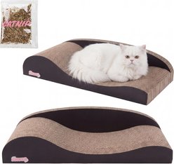 THE LICKER STORE Kokomo Coastal 23.75-in Cardboard Lounge Bed Cat Scratcher with Catnip, Black