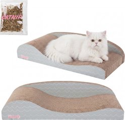 THE LICKER STORE Kokomo Coastal 23.75-in Cardboard Lounge Bed Cat Scratcher with Catnip, Gray