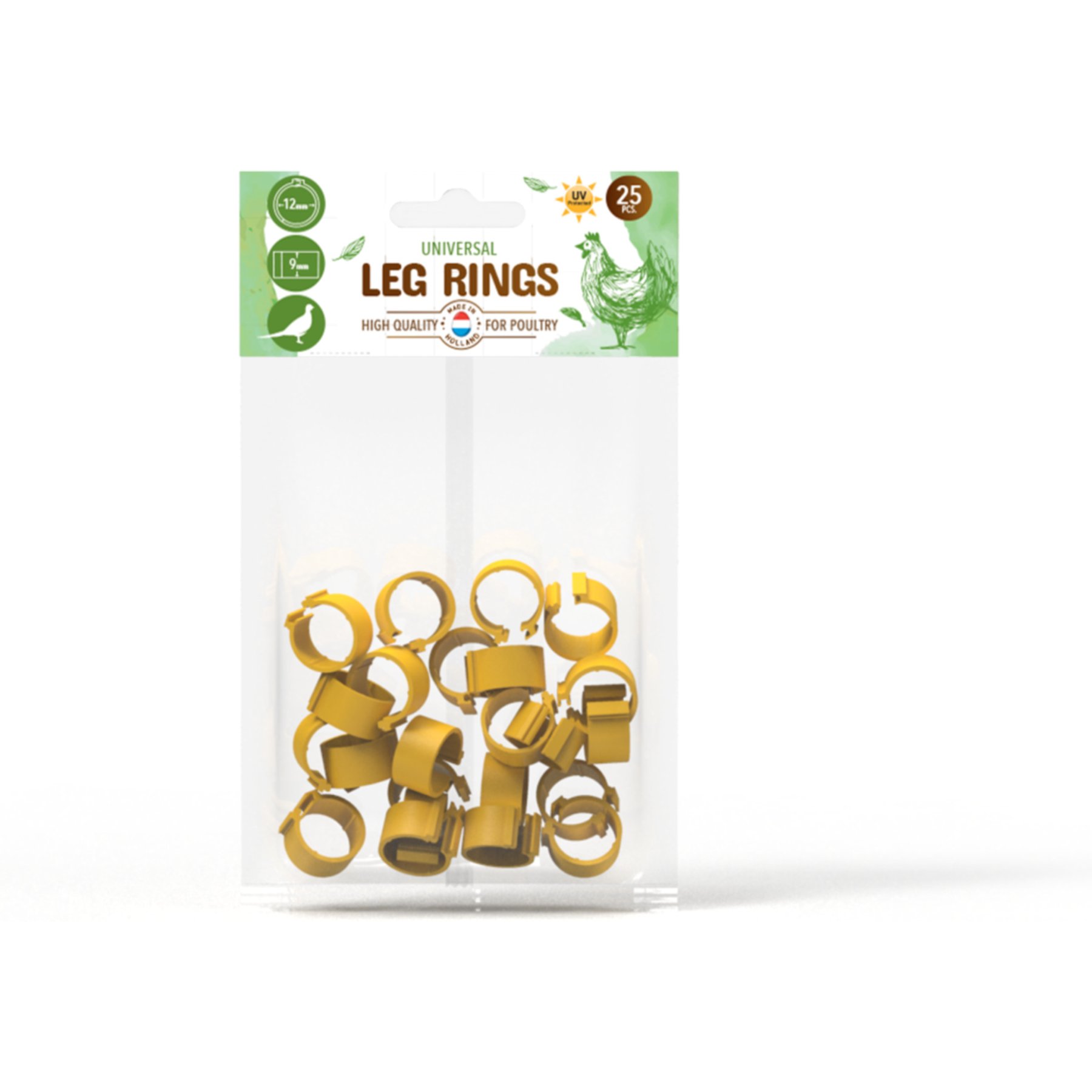Hatching Time 25 Color-Coded Bird Identification Ring Poultry Leg Band, 12-mm